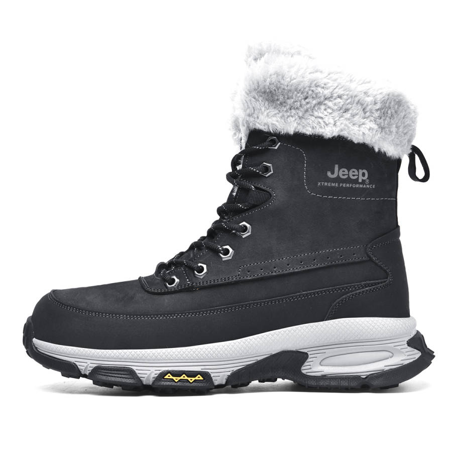 Jeep Jeep Fleece Lined, Comfortable And Versatile Platform Crew Snow Boots Men's Black