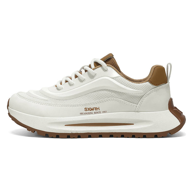 Binary Binary Height Increasing Breathable Height Increasing Breathable Low top Chunky Sneakers Men's Beige Khaki