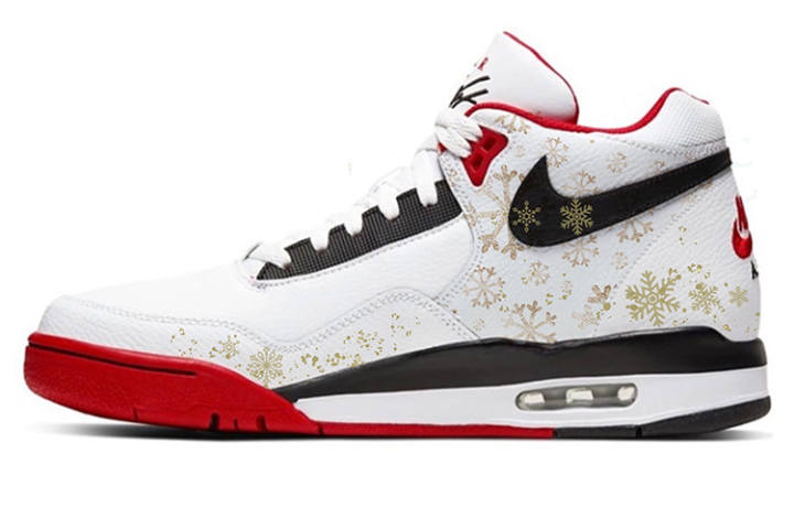 Nike Nike Flight Legacy Romantic Snowscape, Sweet Style Snowflake Candy Low top Vintage Basketball Shoes Men's Red White