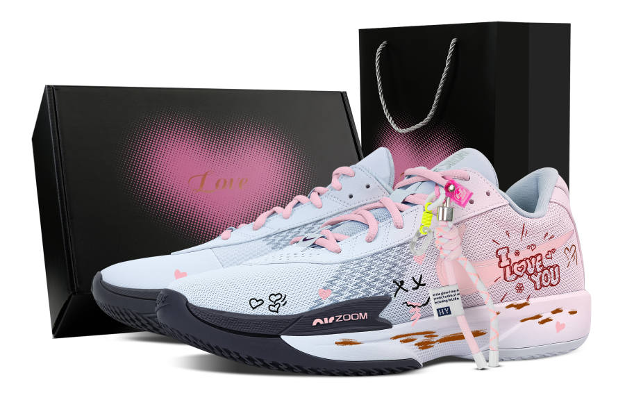 Nike Nike Air Zoom G.T. Cut Academy Love Crack, Heart Box Low top Basketball Shoes Men's Blue Pink