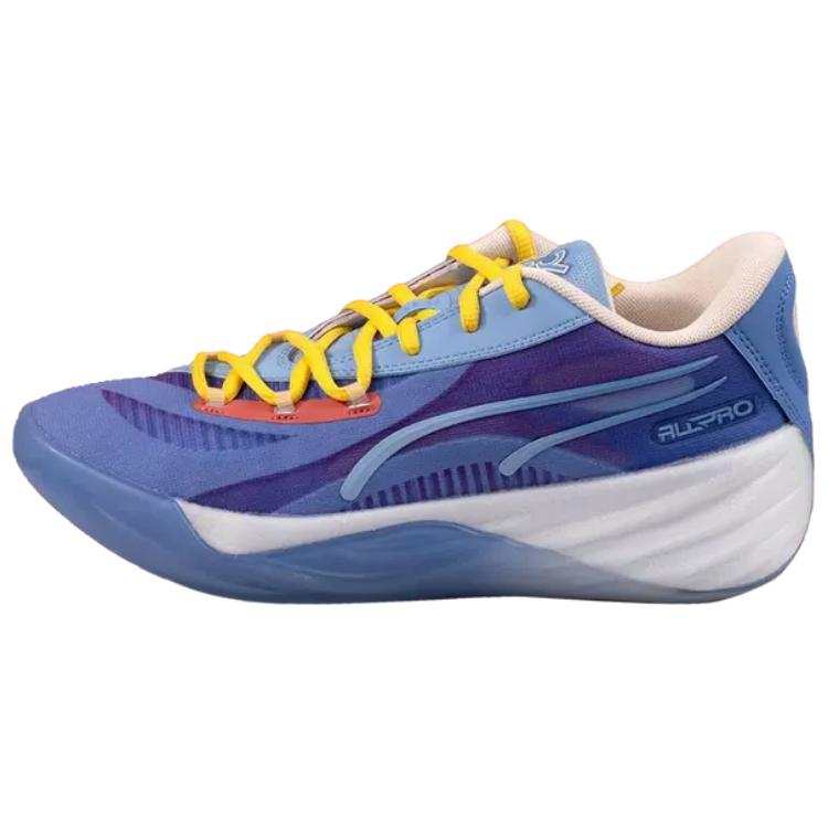 PUMA Basket4Ballers x PUMA All Pro Nitro Cushioning Support Cushioning Support Low top Basketball Shoes Unisex Blue White