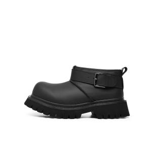 GANGMENG Thermal Abrasion Resistant Slip Resistant Short Snow Boots Unisex Black