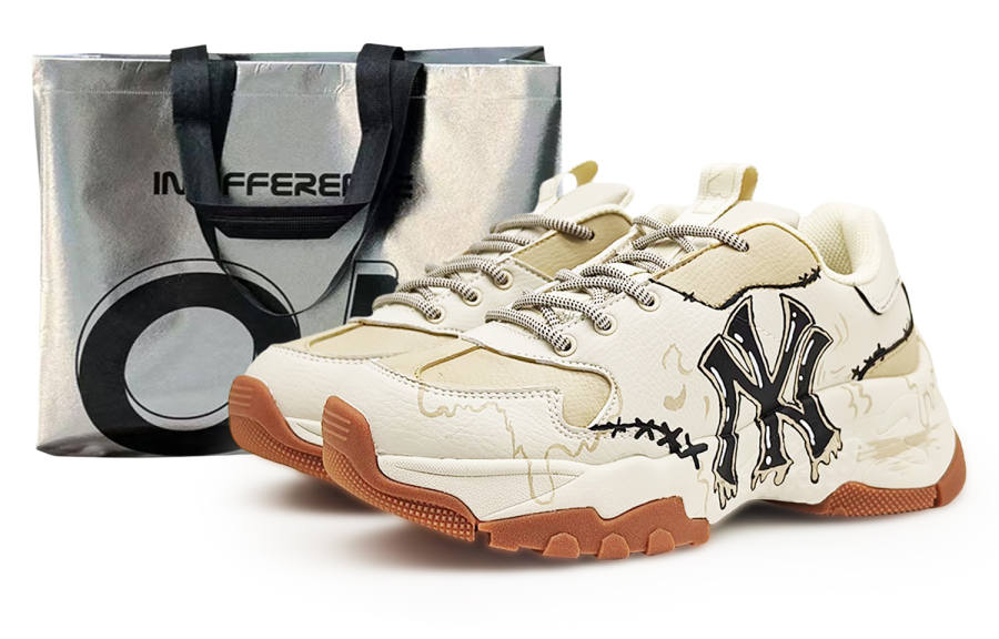 MLB MLB Slip Resistant Support Low top Chunky Sneakers Unisex Beige Brown Black