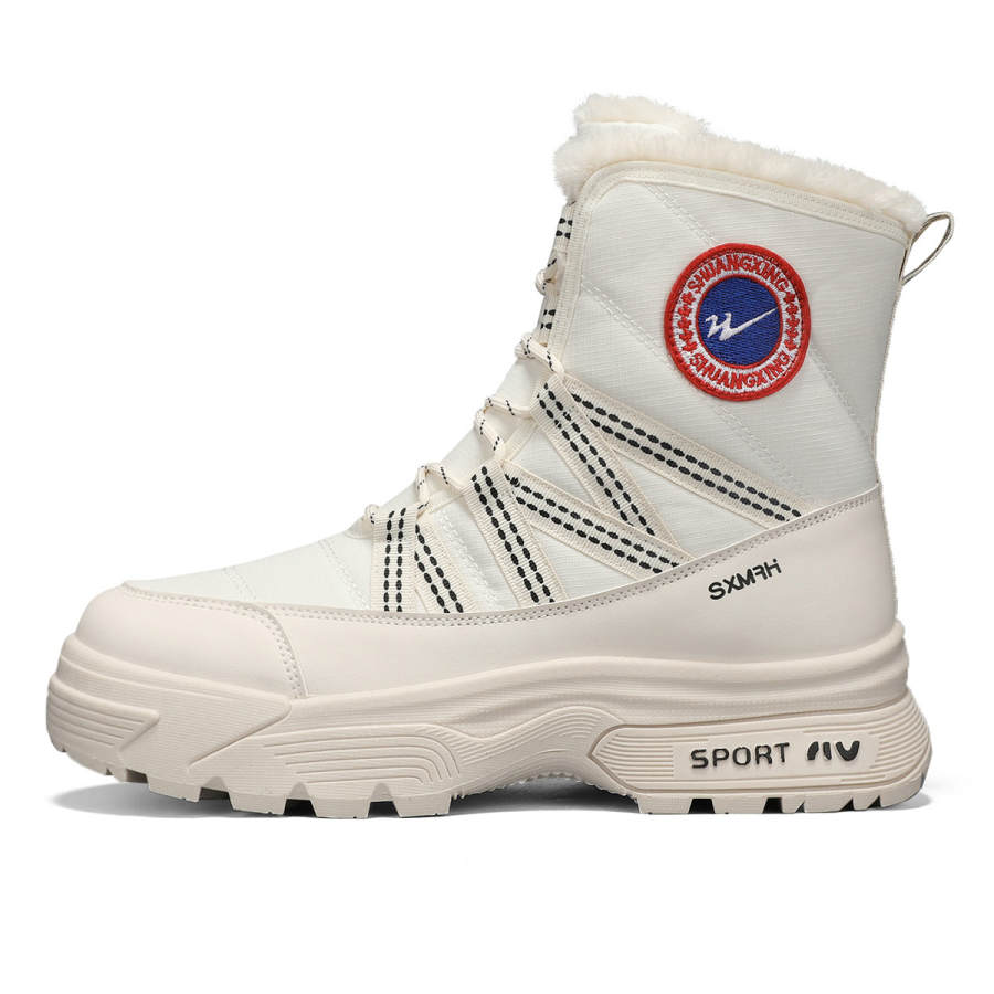 Binary Binary Fleece Lined Insulated Shoes Winter Thermal, Outdoor Trendy Fashion, Commute Platform Combat Boots Short