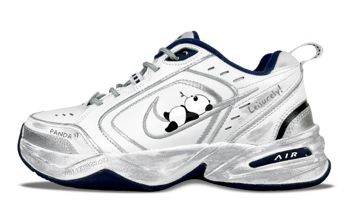 Nike Nike Air Monarch 4 Abrasion Resistant Lightweight Low top Chunky Sneakers Unisex White