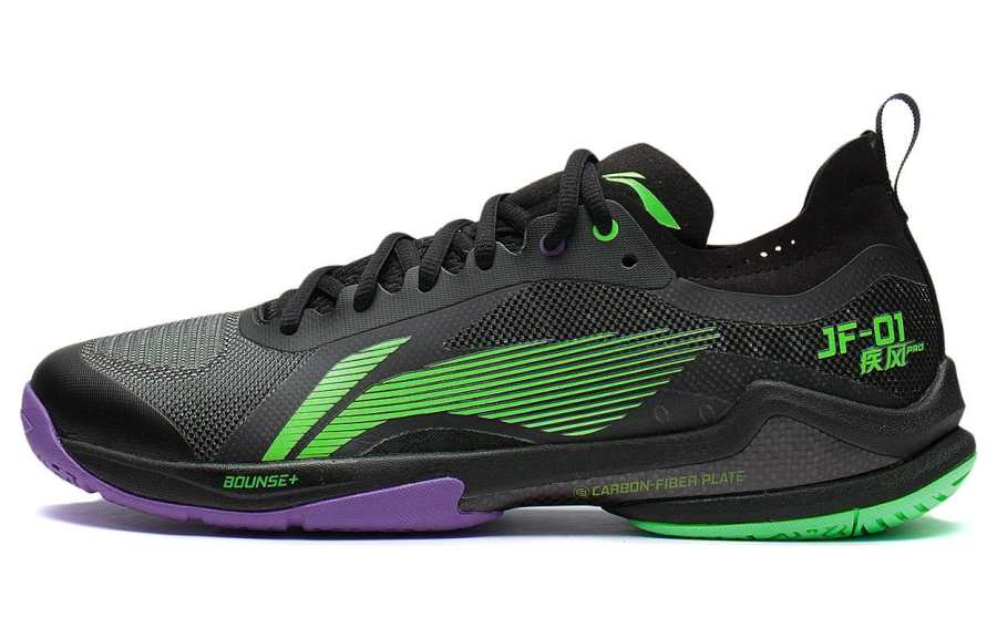 Li-Ning Li Ning Sprint Pro Cushioning Abrasion Resistant Low top Badminton Shoes Unisex Black Green
