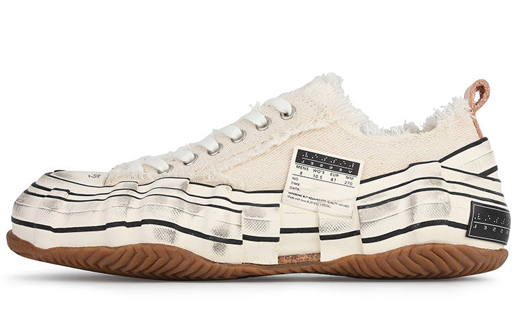 XVESSEL VESSEL G.O.P. Lows O.G. White Distortion Gene Mutation Low top Canvas Shoes Unisex White Brown