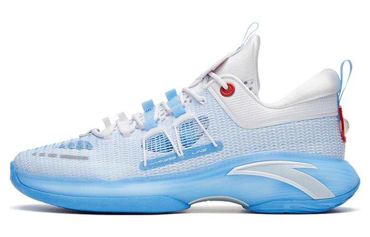 Anta Nitrogen Technology Cushioning Slip Resistant Low top Basketball Shoes Men's White Blue, Los Angeles, Mann PE