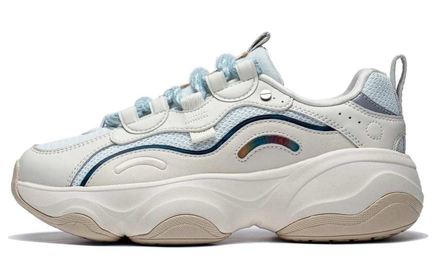 Li-Ning Disney x Li Ning Honey Comfortable Cushioning, Wear Resistant Low top Chunky Sneakers Women's Ecru