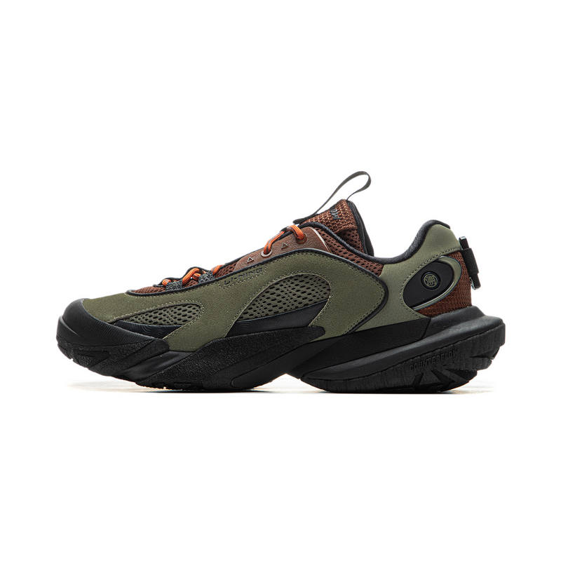 Li-Ning Li Ning CF Tracing, Hiking EDC Cushioning Slip Resistant Abrasion Resistant Low top Hiking Shoes Unisex Green Umber