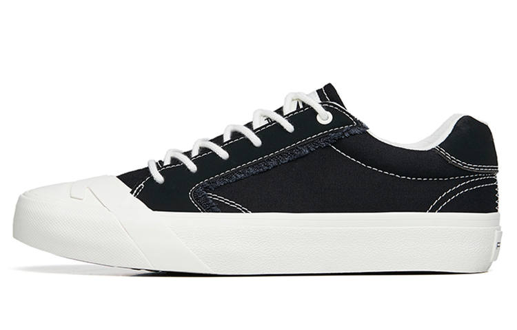 Anta Comfortable Slip Resistant Abrasion Resistant Low top Canvas Shoes Women's Black White