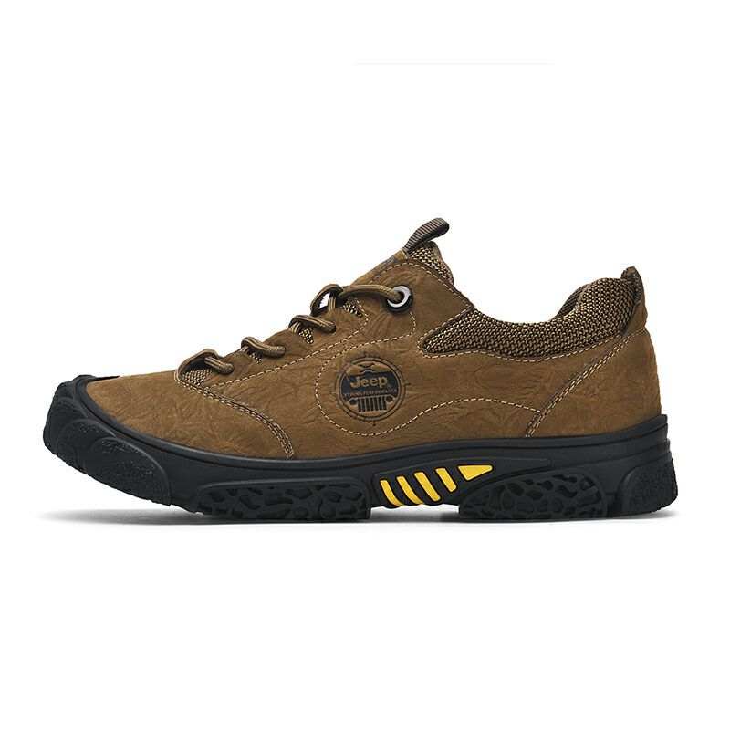 Jeep Cushioning Abrasion Resistant Coverage Low top Outdoor Hiking Shoes Men's Black