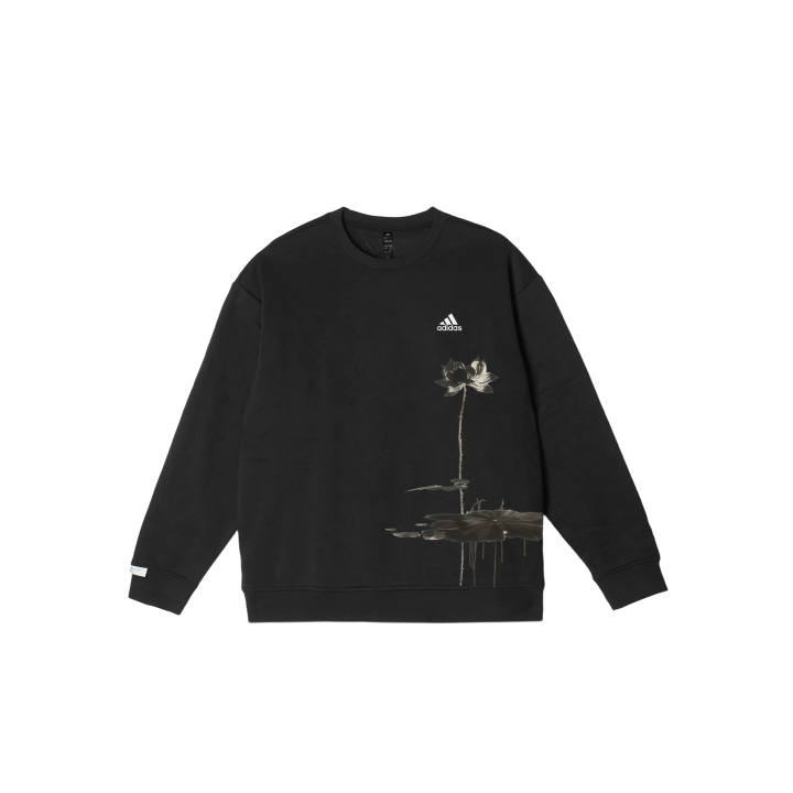 Adidas Adidas LABEL Early Spring YMK Graffiti Print Comfortable Crew Neck Fleece Lined Pullover Long Sleeved Sweatshirt Unisex