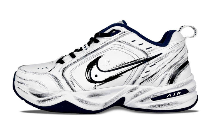 Nike Nike Air Monarch 4 Wear resistant And Lightweight Low top Chunky Sneakers Unisex Black White