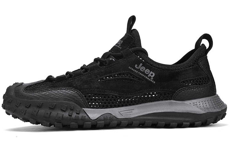 Jeep Cushioning Abrasion Resistant Breathable River Trekking Shoes Men's Black