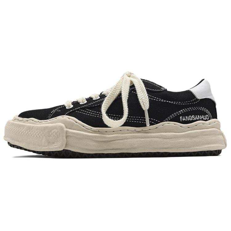 FANGSANHUO Abrasion Resistant Breathable Low top Canvas Shoes Unisex Black