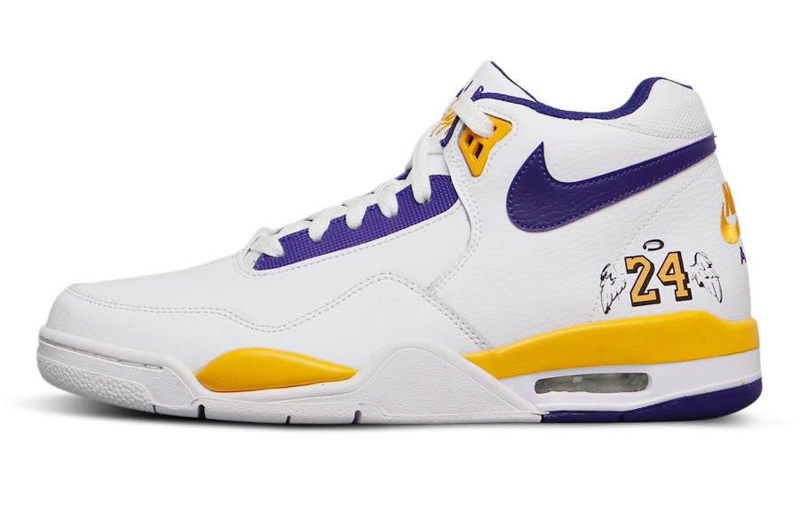 Nike Nike Flight Legacy Abrasion Resistant Mid top Vintage Basketball Shoes Men's White Blue Yellow