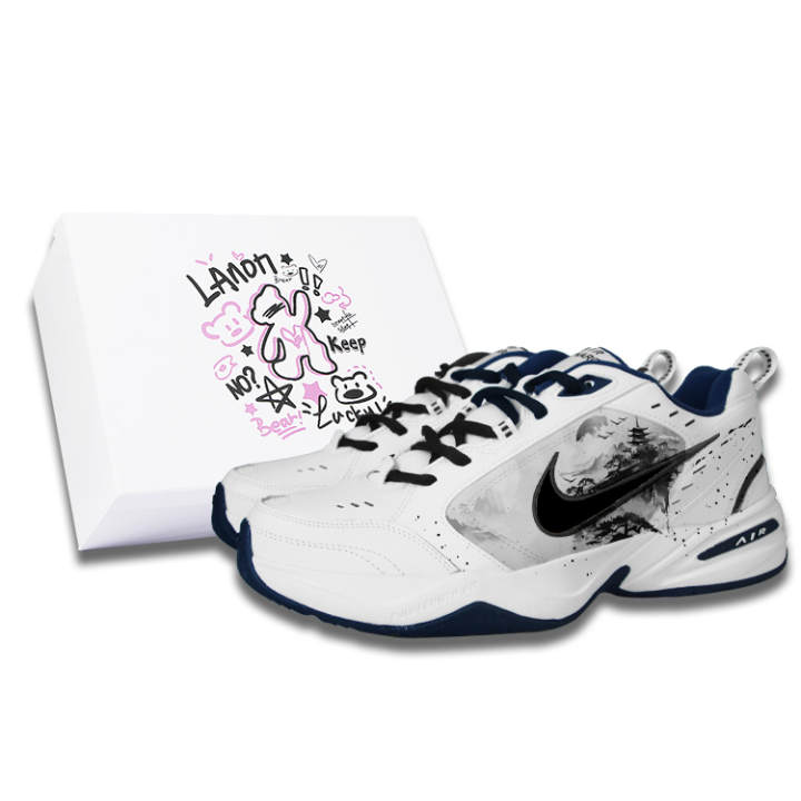 Nike Nike Air Monarch 4 Mist Surrounds The Mountain Thermal Coverage Low top Chunky Sneakers Unisex Black White