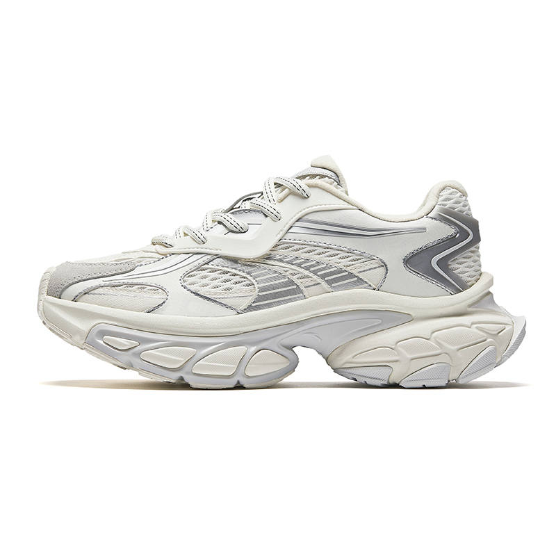 Anta Star Moon Slip Resistant And Breathable Low top Chunky Sneakers Men's White Silver