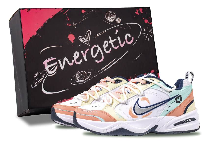 Nike Nike Air Monarch 4 Leisurely Moments Slip Resistant Abrasion Resistant Low top Chunky Sneakers Unisex White Yellow