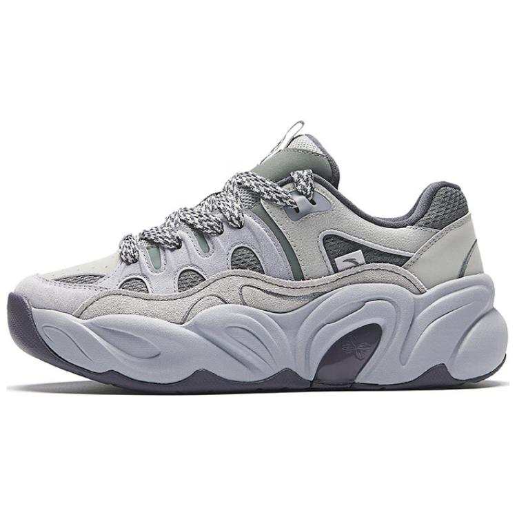 Anta Floral Shoes Slip Resistant Abrasion Resistant Low top Chunky Sneakers Women's Gray