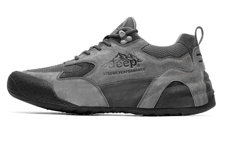 Jeep Comfortable Cushioning Abrasion Resistant Breathable Low top Outdoor Shoes Men's Gray