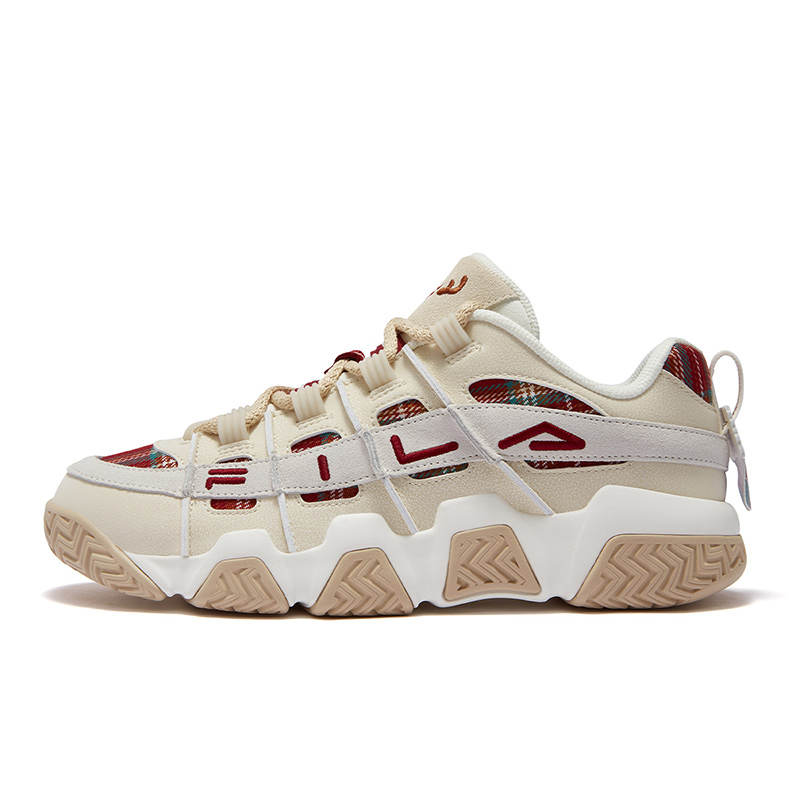 FILA FUSION BUSTER Puffy Shoes, Fashion Versatile Low top Vintage Basketball Shoes Men's Red