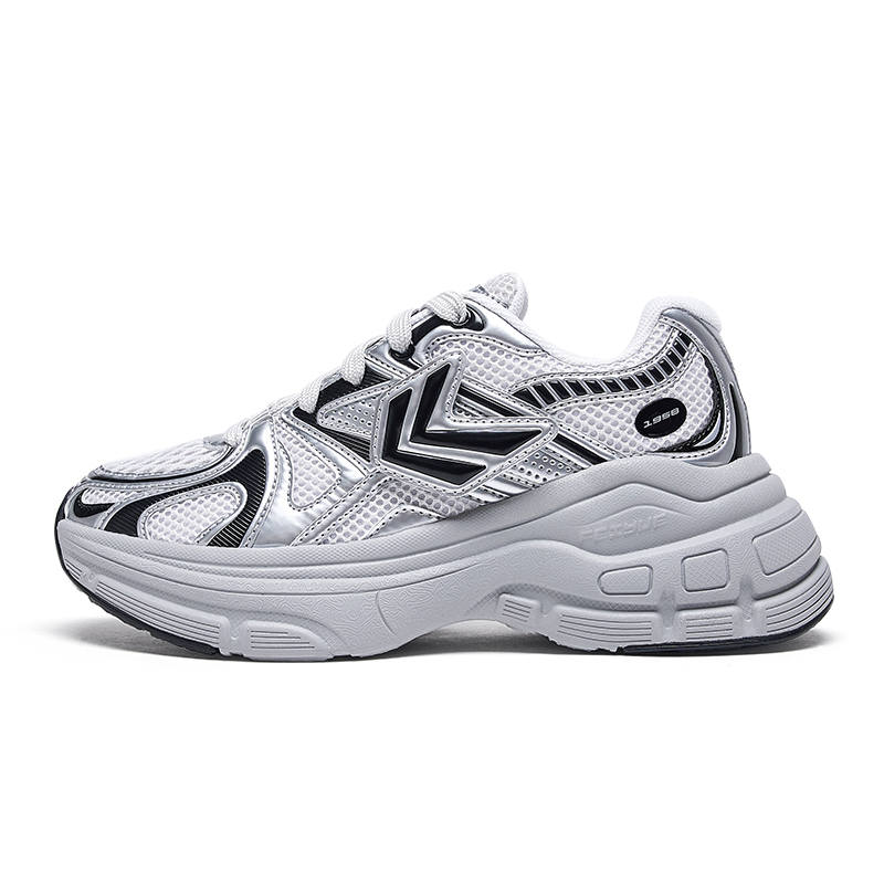 FEIYUE Slip-Resistant Abrasion-Resistant Low-top Chunky Sneakers Unisex Gray Black
