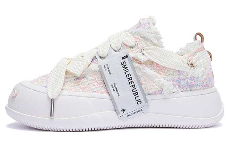 SMILEREPUBLIC Open Ended Smiling Collection Low top Canvas Shoes Unisex Pink