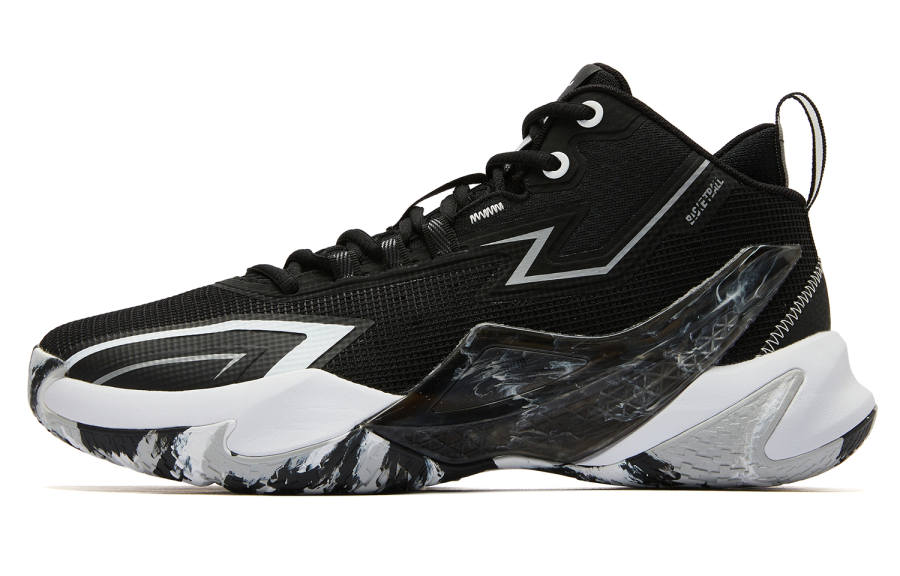 QIAODAN Cushioning Breathable Abrasion Resistant Low top Basketball Shoes Men's Black White