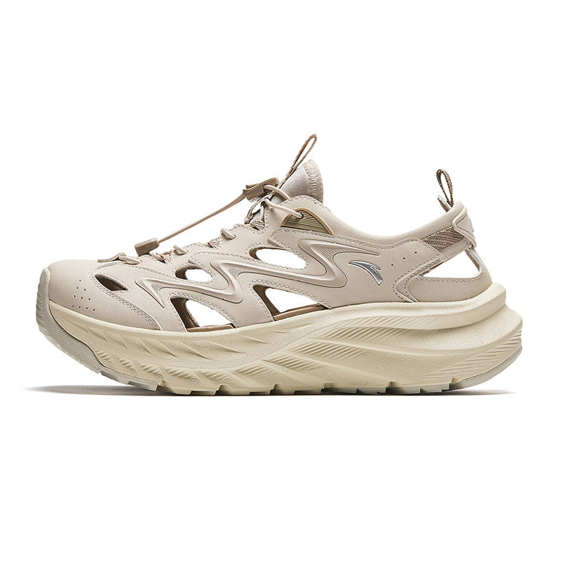 Anta Slip Resistant Breathable Coverage Lightweight Grip Abrasion Resistant River Trekking Shoes Men's White Gray