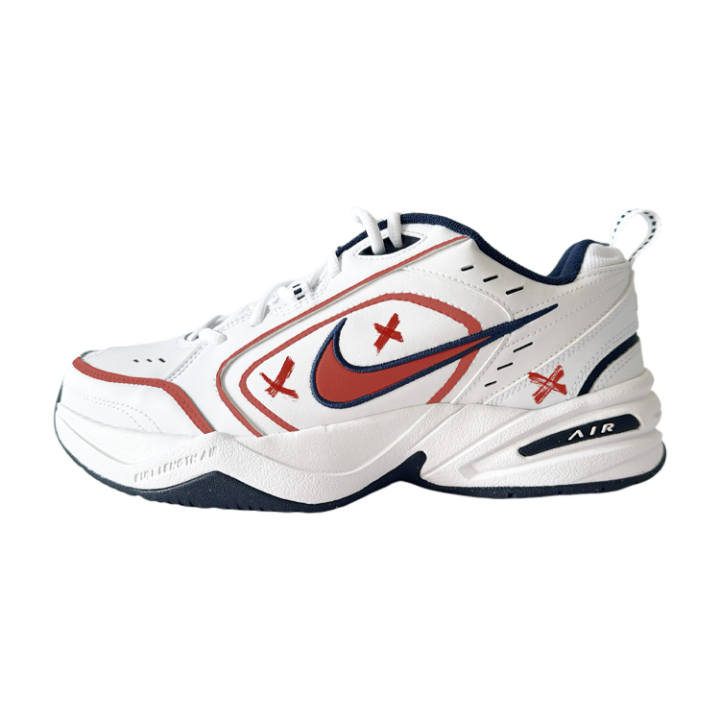Nike Nike Air Monarch 4 White Navy Red Brick Low top Chunky Sneakers Unisex Red White