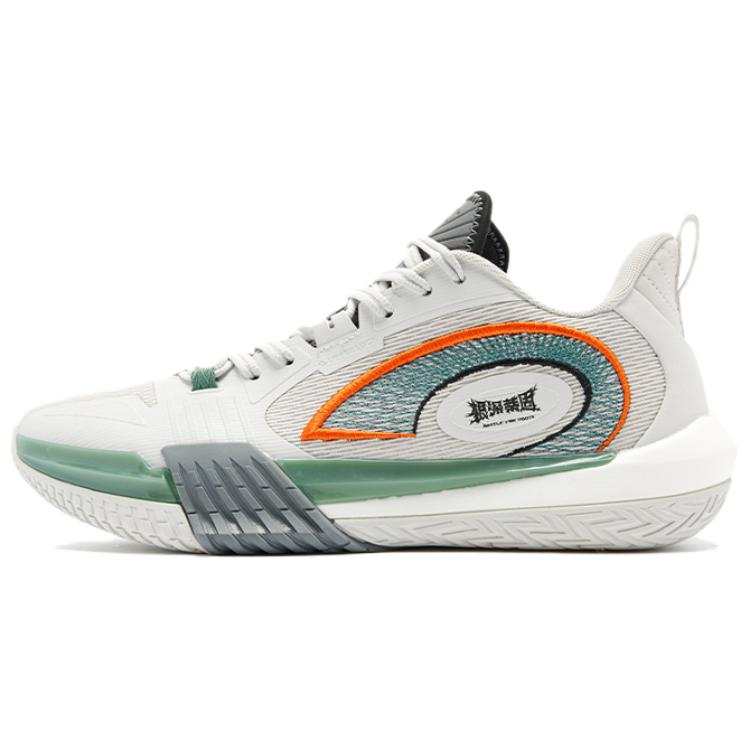QIAODAN Polished 7 Low top Basketball Shoes Men's Gray Green