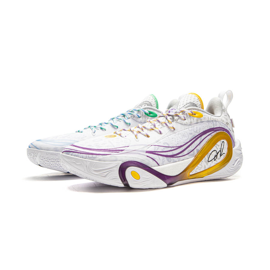 Li-Ning Li Ning DLO1 Cushioning Low top Basketball Shoes Men's White Gray