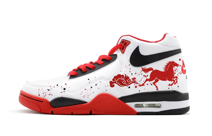 Nike Nike Flight Legacy Mid top Vintage Basketball Shoes Unisex Red White