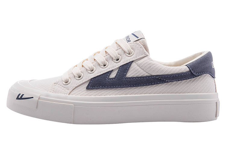 WARRIOR Warrior Low top Canvas Shoes Unisex Beige Dark Blue