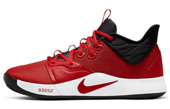Nike Nike PG 3 University Red Chili 3 Paul George Lace Up Cushioning Slip Resistant Cushioning Slip Resistant Low top