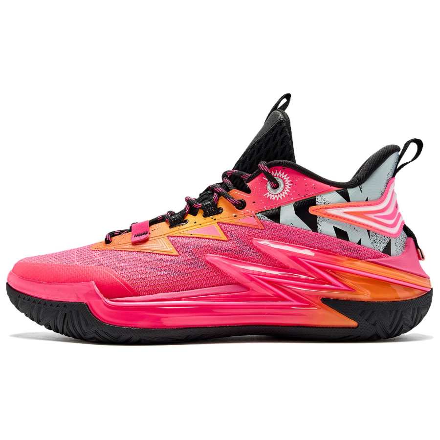 QIAODAN Broken Shadow Armor Low top Basketball Shoes Men's Pink Black