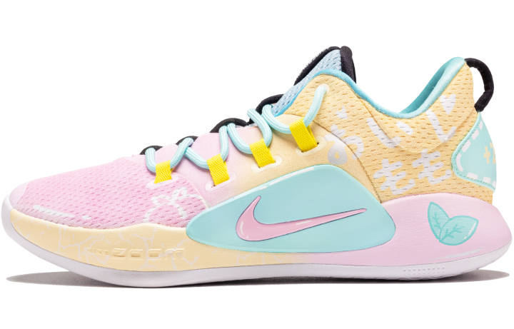 Nike Nike Hyperdunk X Cushioning Slip Resistant Low top Basketball Shoes Men's Pink Yellow Green