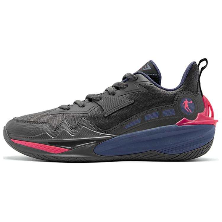 QIAODAN Prickle 8 TEAM Cushioning Slip Resistant Coverage Low top Basketball Shoes Men's Black Purple