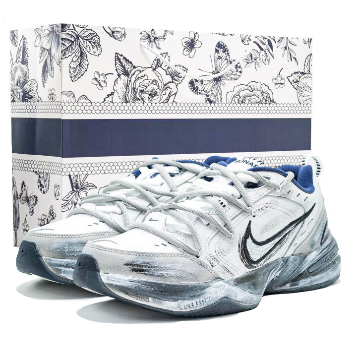 Nike Nike Air Monarch 4 Lightweight Height Increasing Low top Chunky Sneakers Men's White Gray