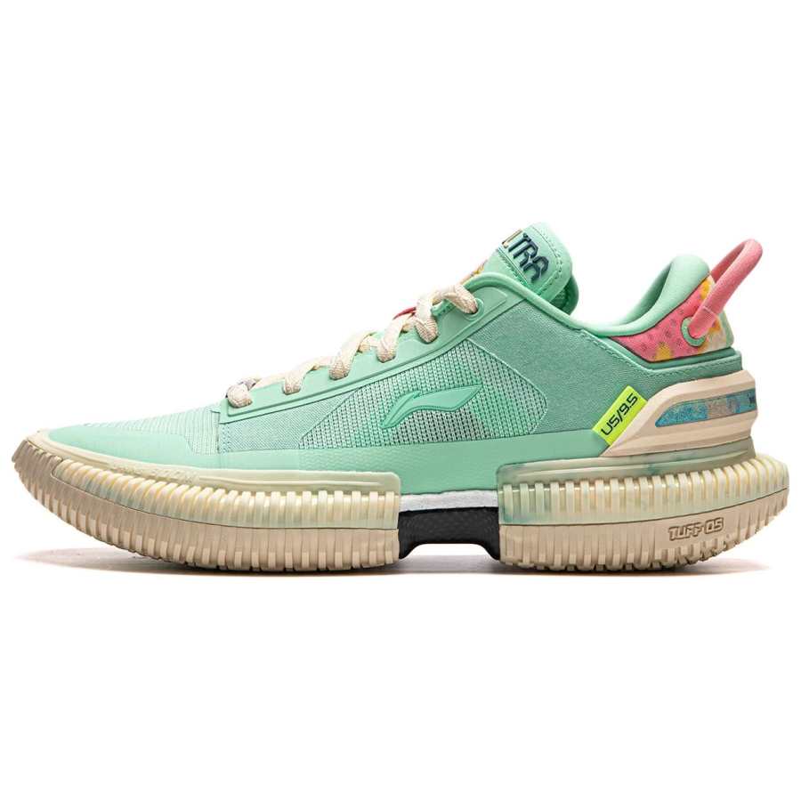 Li-Ning Li Ning Slip Resistant Abrasion Resistant Low top Basketball Shoes Men's Cooling Green