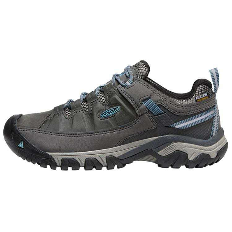 KEEN Targhee 3 WP Cushioning, Slip Resistant, Abrasion Resistant, Waterproof Low top Outdoor Shoes Unisex Gray Blue