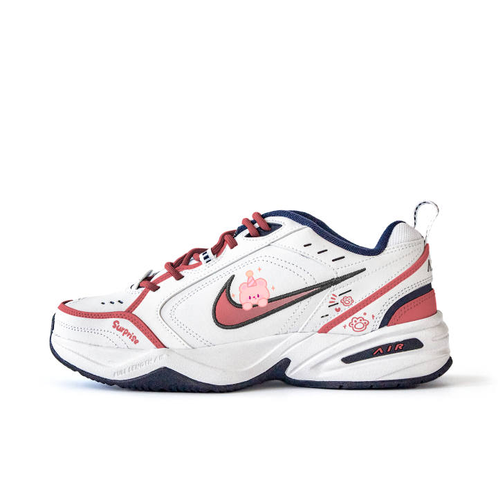 Nike Nike Air Monarch 4 Mist Enchanting, Small Flower Slip Resistant Abrasion Resistant Low top Chunky Sneakers Unisex Red