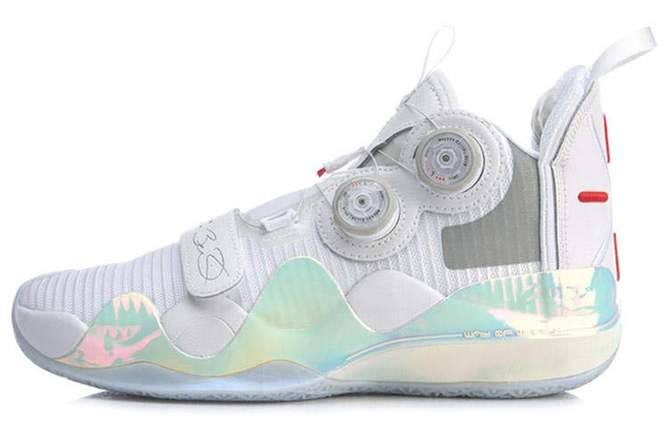 Li-Ning Li Ning WOW 8 Non slip Lightweight High top Basketball Shoes Men's White