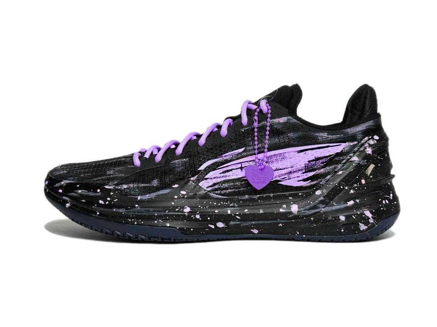 Li-Ning Li Ning Liren 4 V2 Cushioning Rebound Low top Basketball Shoes Men's Black Purple