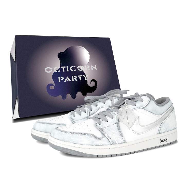 Jordan Jordan Air Jordan 1 Octopus Party, Silver Blizzard, Box Included Abrasion Resistant Abrasion Resistant Low top