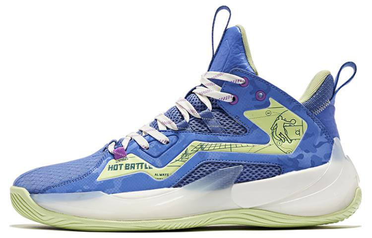 QIAODAN Textile, Synthetic Leather Cushioning Slip Resistant Abrasion Resistant Mid top Basketball Shoes Men's