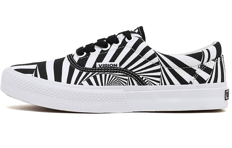 Vision Street Wear Canvas Shoes Unisex Low Top Black White