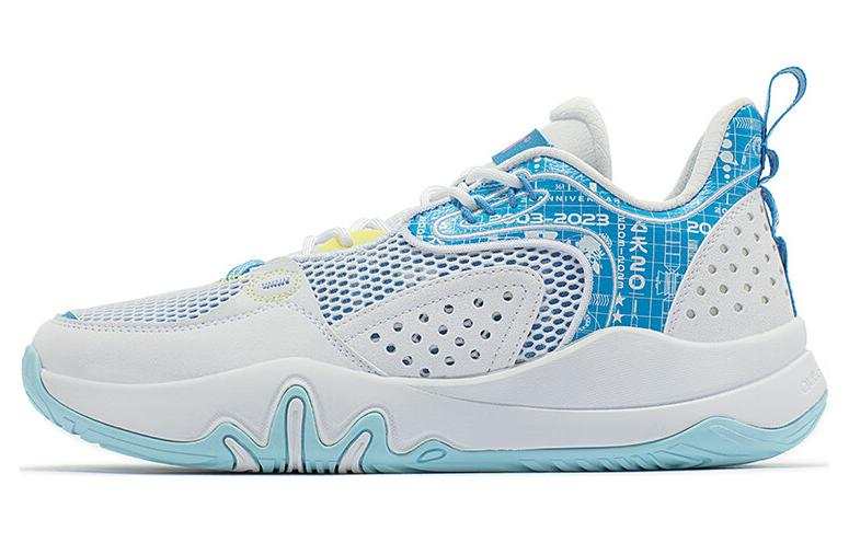 361° Slip Resistant Abrasion Resistant Low top Basketball Shoes Men's White Blue